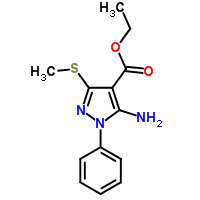 1H-Pyrazole-4-carboxylic acid, 5-amino-3-(methylthio)-1-phenyl-, ethyl ester